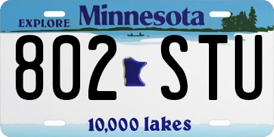 MN license plate 802STU