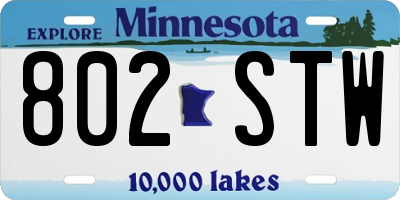 MN license plate 802STW