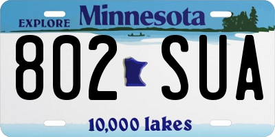 MN license plate 802SUA