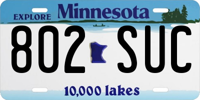 MN license plate 802SUC