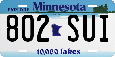 MN license plate 802SUI
