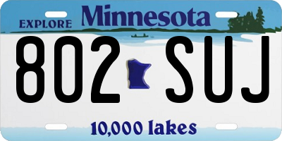MN license plate 802SUJ