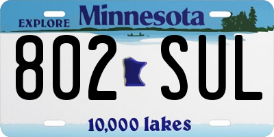 MN license plate 802SUL