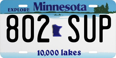 MN license plate 802SUP
