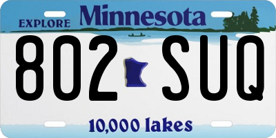 MN license plate 802SUQ