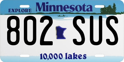 MN license plate 802SUS