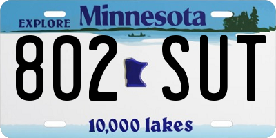MN license plate 802SUT