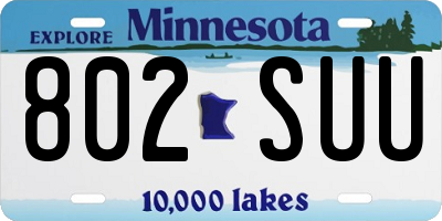 MN license plate 802SUU