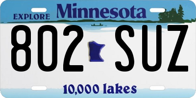 MN license plate 802SUZ