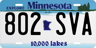 MN license plate 802SVA