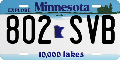 MN license plate 802SVB
