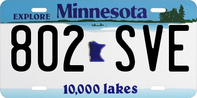 MN license plate 802SVE