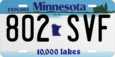 MN license plate 802SVF