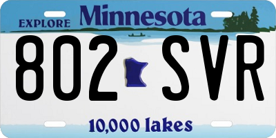 MN license plate 802SVR