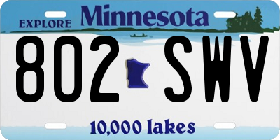 MN license plate 802SWV