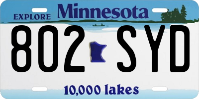 MN license plate 802SYD