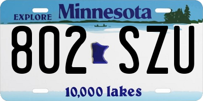 MN license plate 802SZU