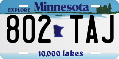 MN license plate 802TAJ