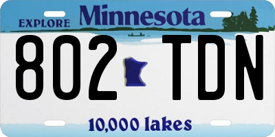 MN license plate 802TDN
