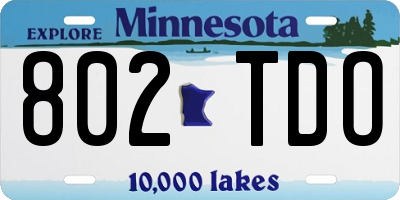 MN license plate 802TDO