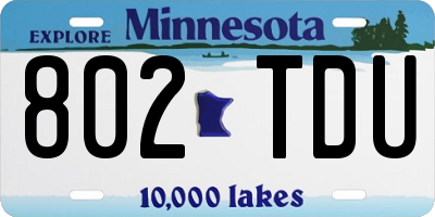 MN license plate 802TDU