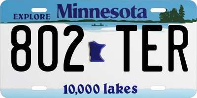 MN license plate 802TER