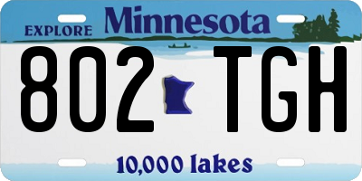 MN license plate 802TGH