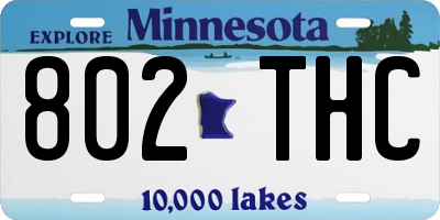 MN license plate 802THC