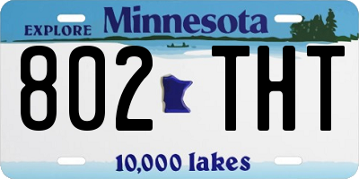 MN license plate 802THT