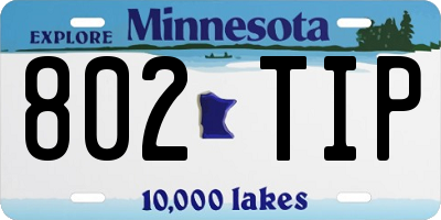MN license plate 802TIP