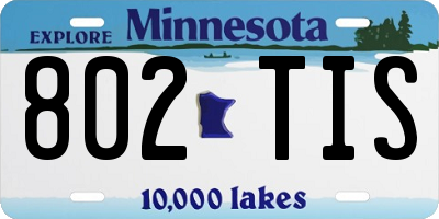 MN license plate 802TIS