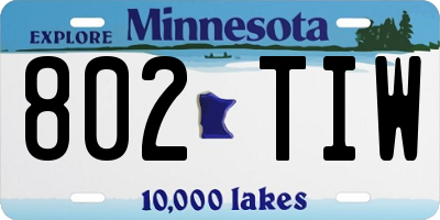 MN license plate 802TIW