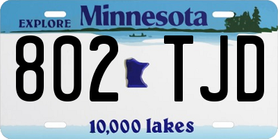 MN license plate 802TJD