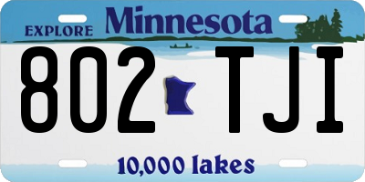 MN license plate 802TJI
