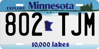 MN license plate 802TJM