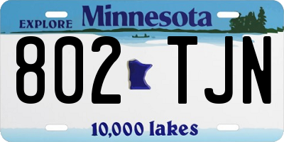 MN license plate 802TJN