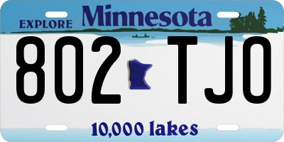MN license plate 802TJO