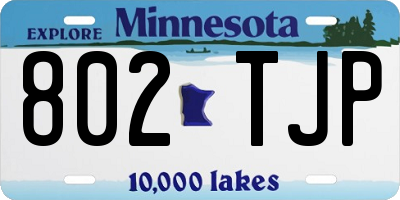 MN license plate 802TJP