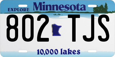 MN license plate 802TJS