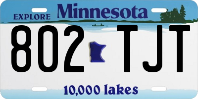 MN license plate 802TJT