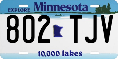MN license plate 802TJV