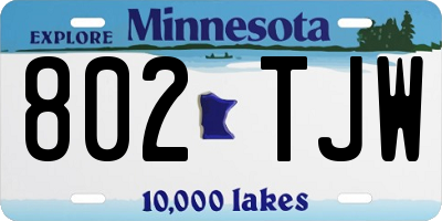 MN license plate 802TJW
