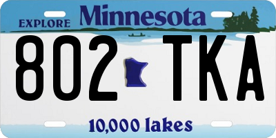 MN license plate 802TKA