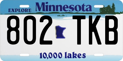 MN license plate 802TKB