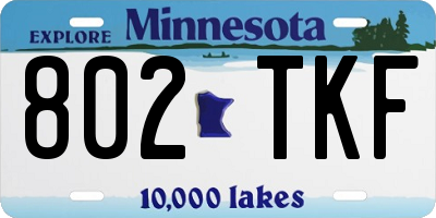 MN license plate 802TKF
