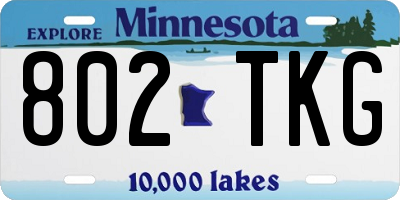 MN license plate 802TKG