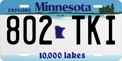 MN license plate 802TKI