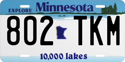 MN license plate 802TKM