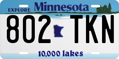 MN license plate 802TKN