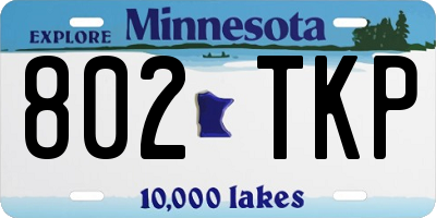 MN license plate 802TKP